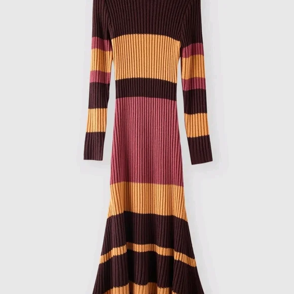 Striped Multicolor Knit Dress - Picture 2 of 6